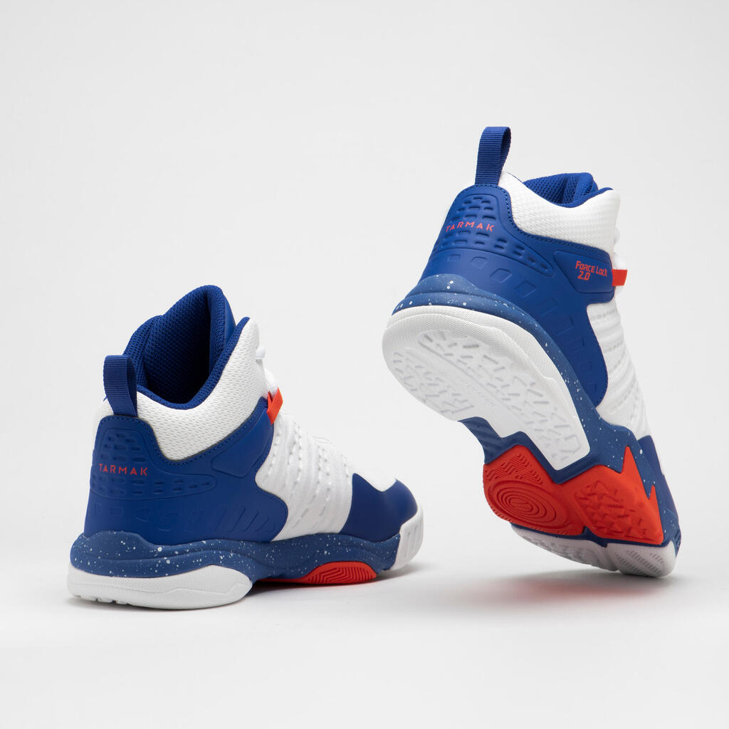 CHAUSSURES DE BASKETBALL ENFANT CONFIRME - SS500H BLANC BLEU ROUGE